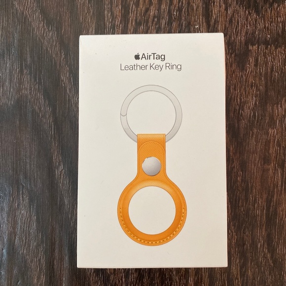 Apple Brand Air Tag Leather Key Ring Orange - Picture 1 of 1